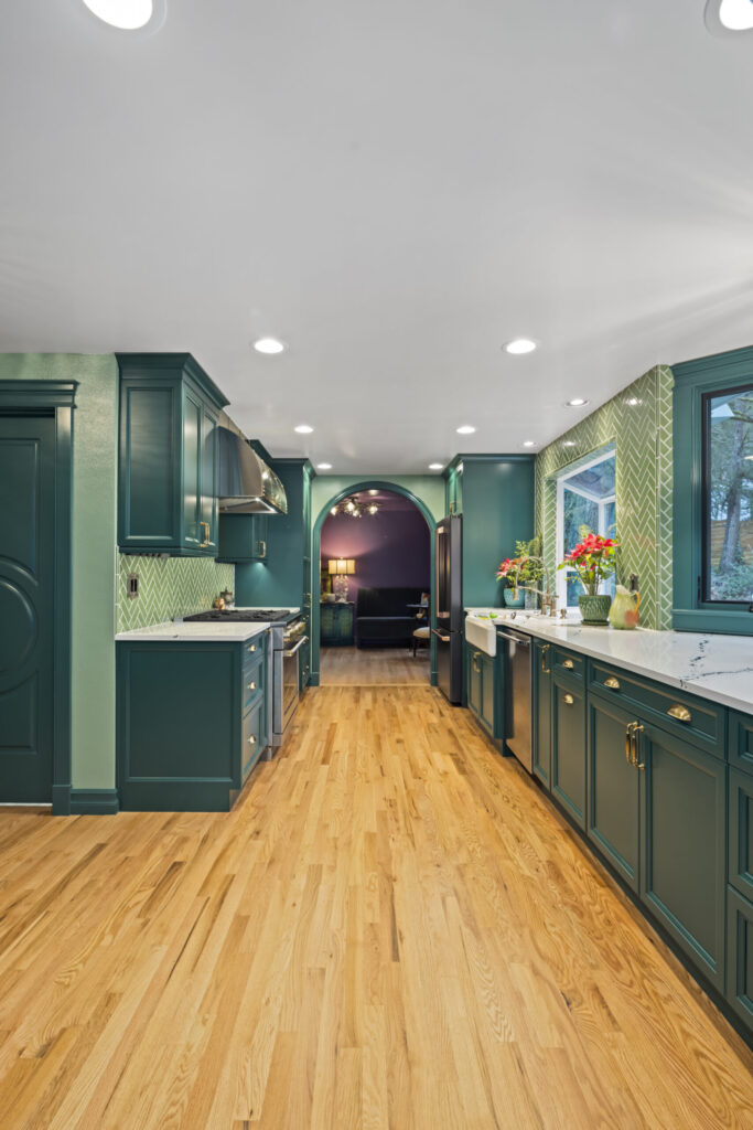 We’re thrilled to share our latest remodeling journey with some of our favorite clients who were looking for something a little atypical! From reimagining their kitchen to creating a stunning powder room, every detail is a reflection of their unique style. 🎨💚 Embracing bold colors from @mallorypaintstore and functional designs has transformed their home into a beautiful showcase of their personality.